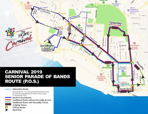 Parade Route Carnival 2019 Port Of Spain 